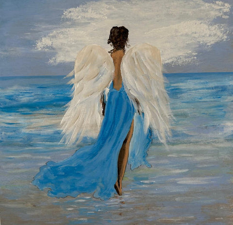 DIY  #A1  Angel at the Beach in the Blue Dress