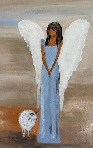 DIY  #A6  Angel with Small Sheep