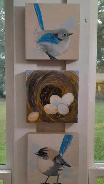 DIY  #B5  Blue & Grey Bird