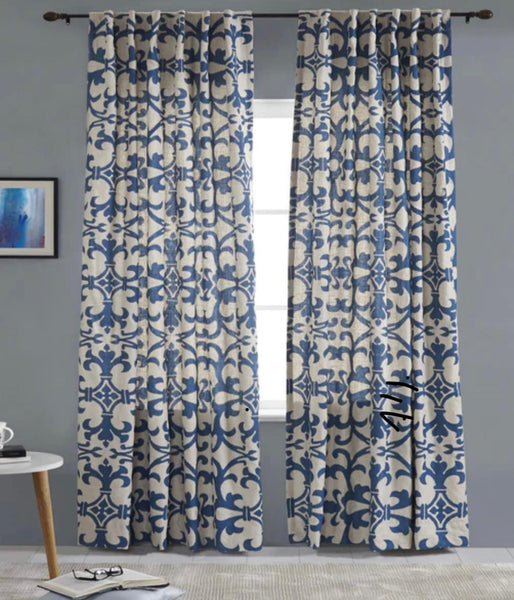 #28 Who loves Printed Drapes? Blues / Greens