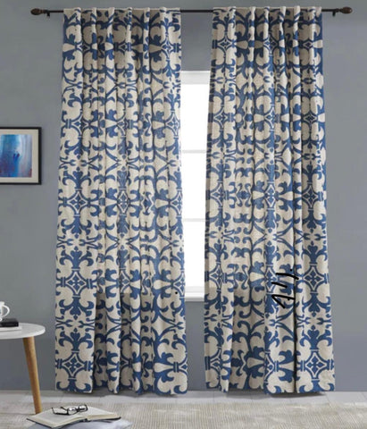 #28 Who loves Printed Drapes? Blues / Greens