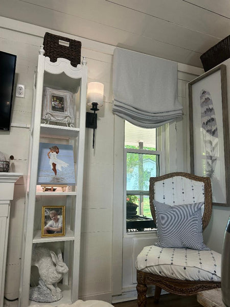 Roman Shade #076  (Light & Airy Linen Relaxed,  LINED