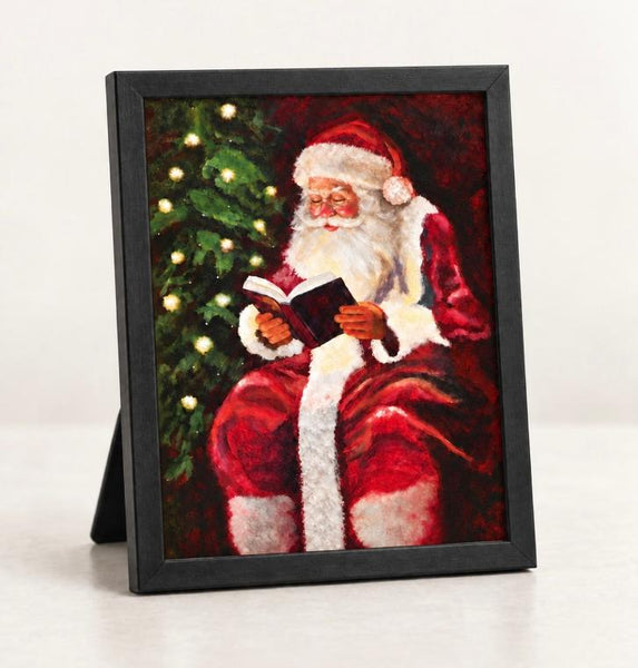 5' X 7" Framed Santa Art