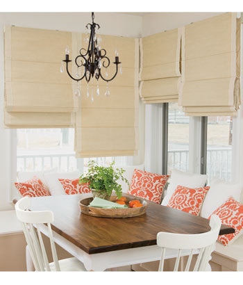 #161 CANVAS Roman with White Braid Trim (tucks)