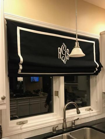 ABANDONED Roman Shade #115  (Banded in White Cotton Webbing, NO MONOGRAM)