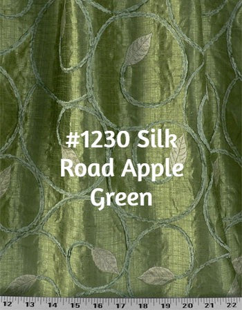 #4P550  Green Faux Silk Curtain (Use Discount Code)