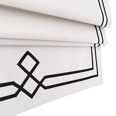 ABANDONED Roman Shade #352  (CREAM W/ CHARCOAL GREY RIBBON)