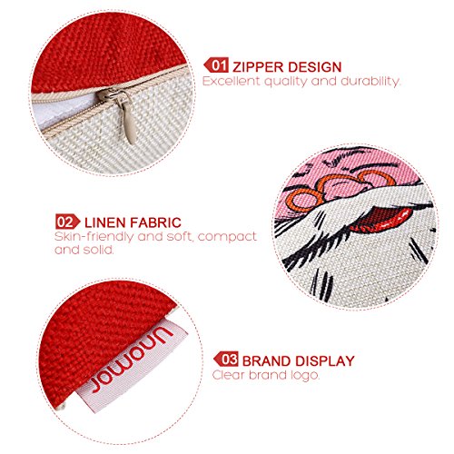 UNOMOR Christmas Pillow Covers for Sofa Bedroom Home Décor – Set of 6 (18’’ X 18’’)