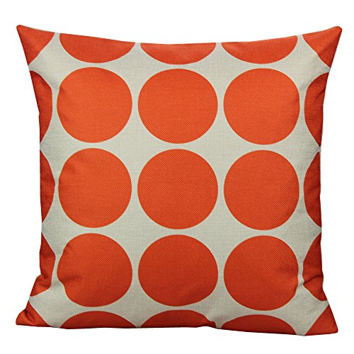 All Smiles Decorative Orange Throw Pillow Case Cushion Covers Pillowcase Sets for Couch Sofa,Cotton Linen 18x18 Set of 4,Geometric Chevron Stripe