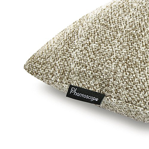 Set of 2 Phantoscope Button Beige Linen Decorative Throw Pillow Case Cushion Cover 18 "X18 " --New!!