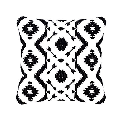 Decorative Throw Pillow Case,MOCOFO Pack of 4 Both Sides Cotton Linen Hypoallergenic Cushion Cover Geometry 18"X18"