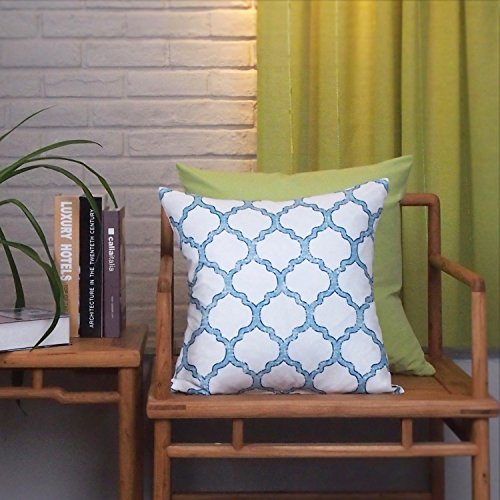 Phantoscope New Living Blue&Green Decorative Throw Pillow Case Cushion Cover Set of 4