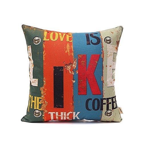 HOSL PCom03 LOVE Series Decorative Cushion Cover Square Throw Pillow Case Set of 6 - LOVE and HOPE