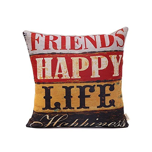 HOSL PCom03 LOVE Series Decorative Cushion Cover Square Throw Pillow Case Set of 6 - LOVE and HOPE