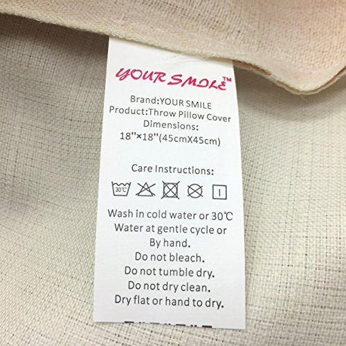 YOUR SMILE Retro Farmhouse Tartan Plaid Cotton Linen Decorative Throw Pillow Case Cushion Cover Pillowcase for Sofa 18 x 18 Inch , Set of 2 , Brown