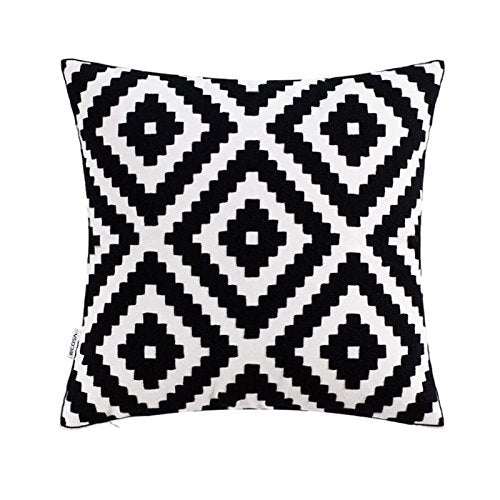 Decorative Throw Pillow Case,MOCOFO Pack of 4 Both Sides Cotton Linen Hypoallergenic Cushion Cover Geometry 18"X18"