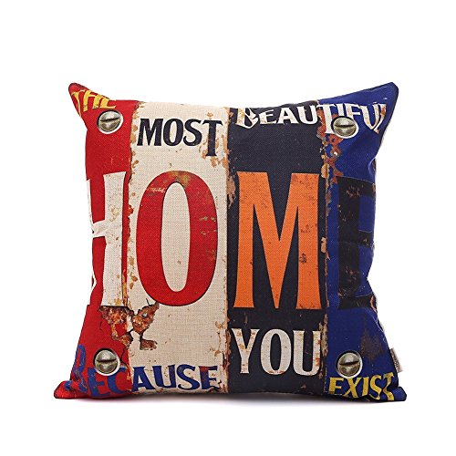 HOSL PCom03 LOVE Series Decorative Cushion Cover Square Throw Pillow Case Set of 6 - LOVE and HOPE