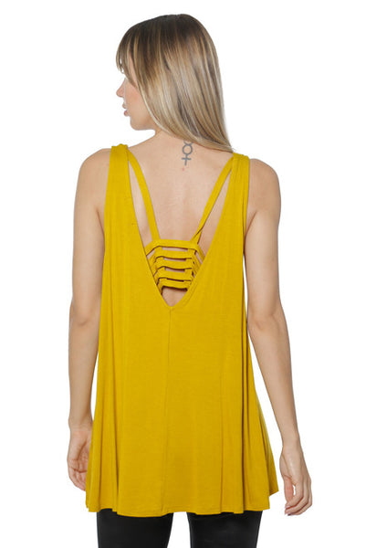 6013WFC23762   Sleeveless Open Back Tunic Top
