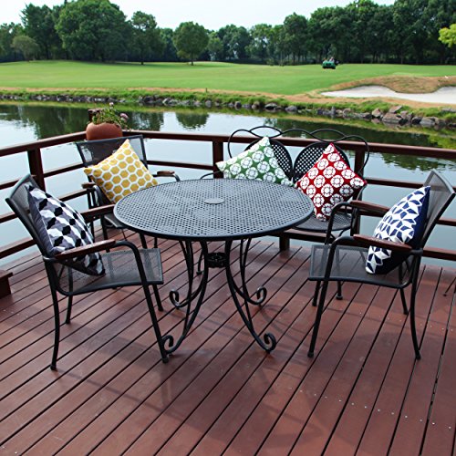 Slow Cow 18x18 inches Cotton Modern Family Embroidery Cushion Pillow Covers, Geometric Zipper Navy Blue Pillow Case Decorative Throw Pillows for Living Room, Best Home Décor Gift for Kids !