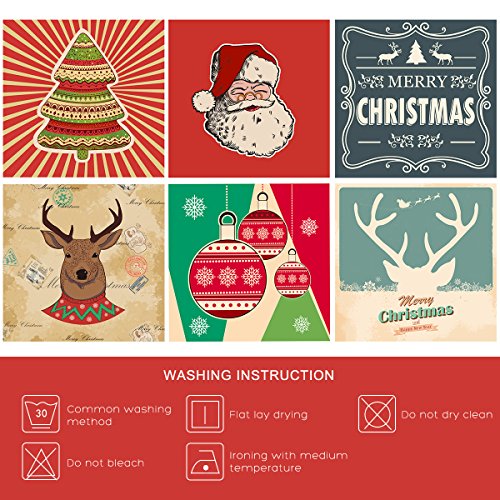 UNOMOR Christmas Pillow Covers for Sofa Bedroom Home Décor – Set of 6 (18’’ X 18’’)