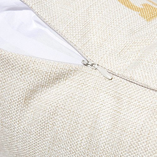 Decorative Throw Pillow Covers Set of 4 Cotton Linen Cushion Covers 18 x 18 inch