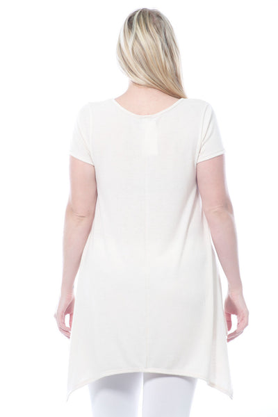 #7022WFC    PLUS Beige Knit Tunic Top