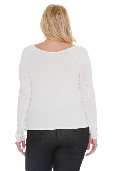 #7023WFC    PLUS White or Lime Long Sleeve Wrap Top