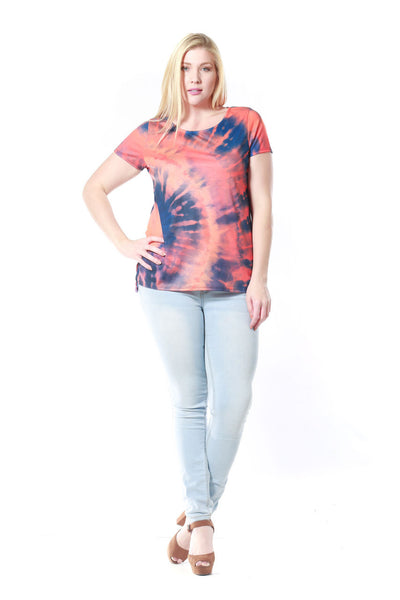 #7036WFC    PLUS Orange Purple Top