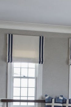 Info #117  Solid Roman Shade with Double Banding