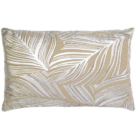 #C1014 Silver Leaf PILLOW 12 x 20