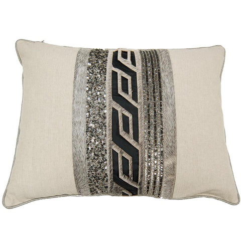 #C866 Sequin Leather PILLOW 14 x 20