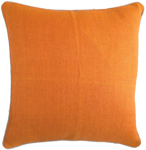 #C898 Orange Basket Weave PILLOW 22 x 22