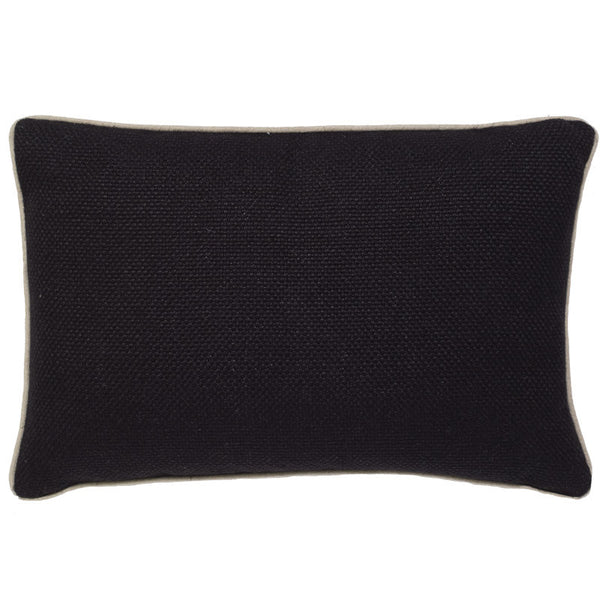 #C906 Black Basket Weave PILLOW 14 x 20