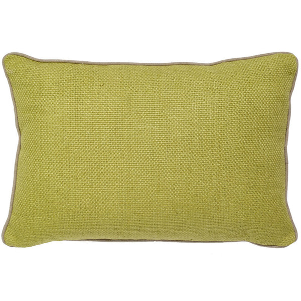 #C908 Chartreuse Green Basket Weave PILLOW 14 x 20