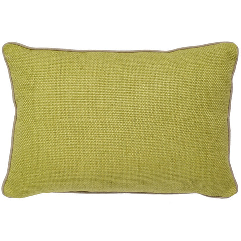#C908 Chartreuse Green Basket Weave PILLOW 14 x 20