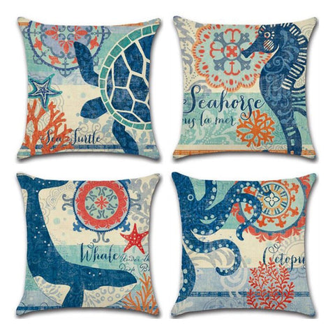 TP106  Sea Theme Throw Pillows Group