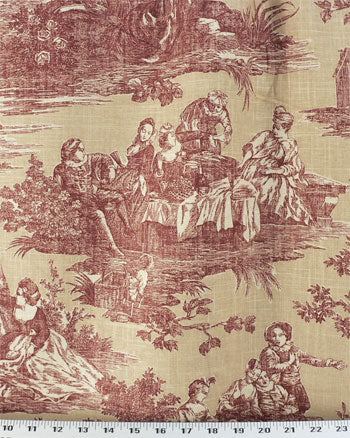 #088 Roman Shade with Toile Accent and Rickrack   (slats) YOU PAY  1/2  DOWN