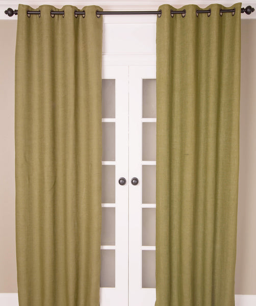#P171 Green Burlap Curtain (Use Discount Code) Pay 1/2 Down