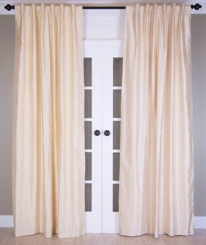 #3P307  Ivory SILK Curtain