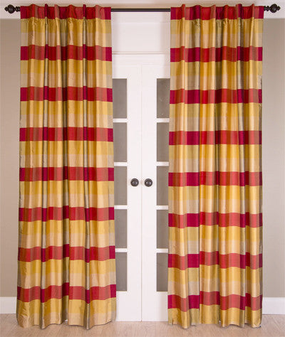 #14P3 Large Silk Check Curtain