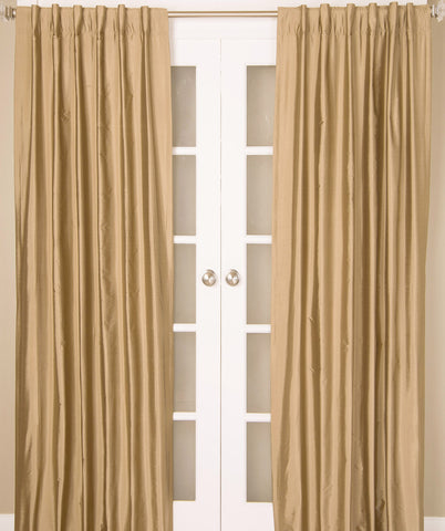 #1P550 Champagne Colors Faux Silk Curtain (Use Discount Code)