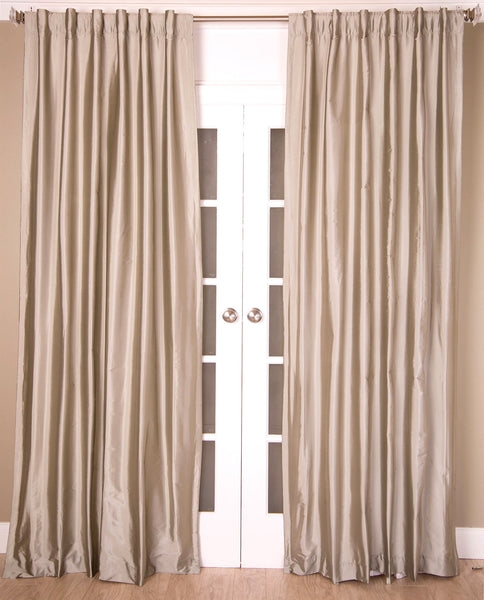 #8P550 Silver/Grey Faux Silk Curtain (Use Discount Code)