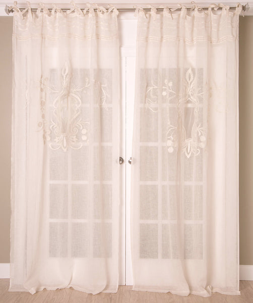 #P5518 Linen Lace Curtain (Use Discount Code)