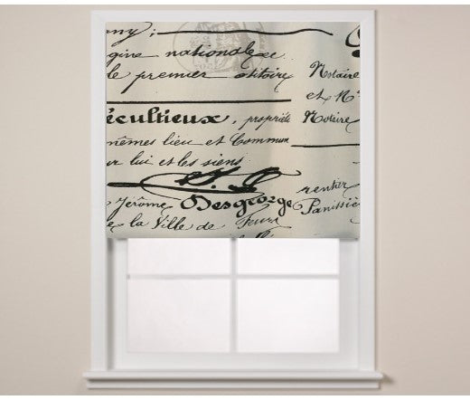 $184.00 Roman Shade "Words" #P102