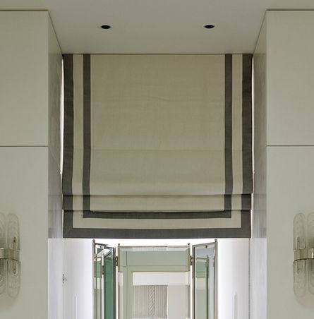 $189.00 Roman Shade with 2 Rows of Ribbon #5P079