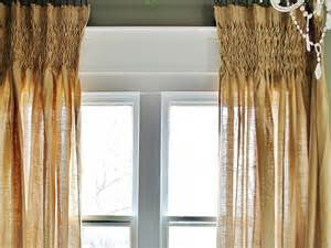 Etsy Info #P2009 Burlap Look-A-Like Fabric, Smocked Curtains