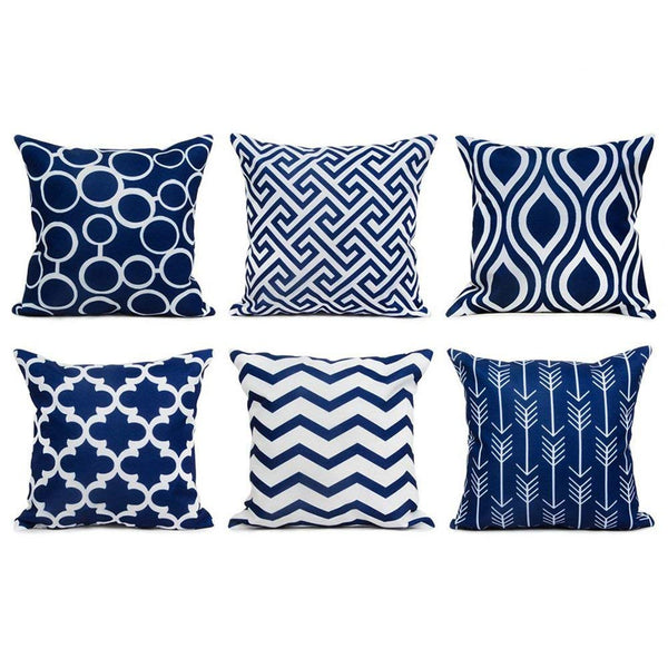 TP12  Navy Throw Pillows Group